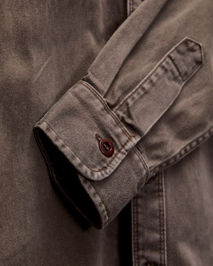 Close-up of stitching detail on a Rustford shirt